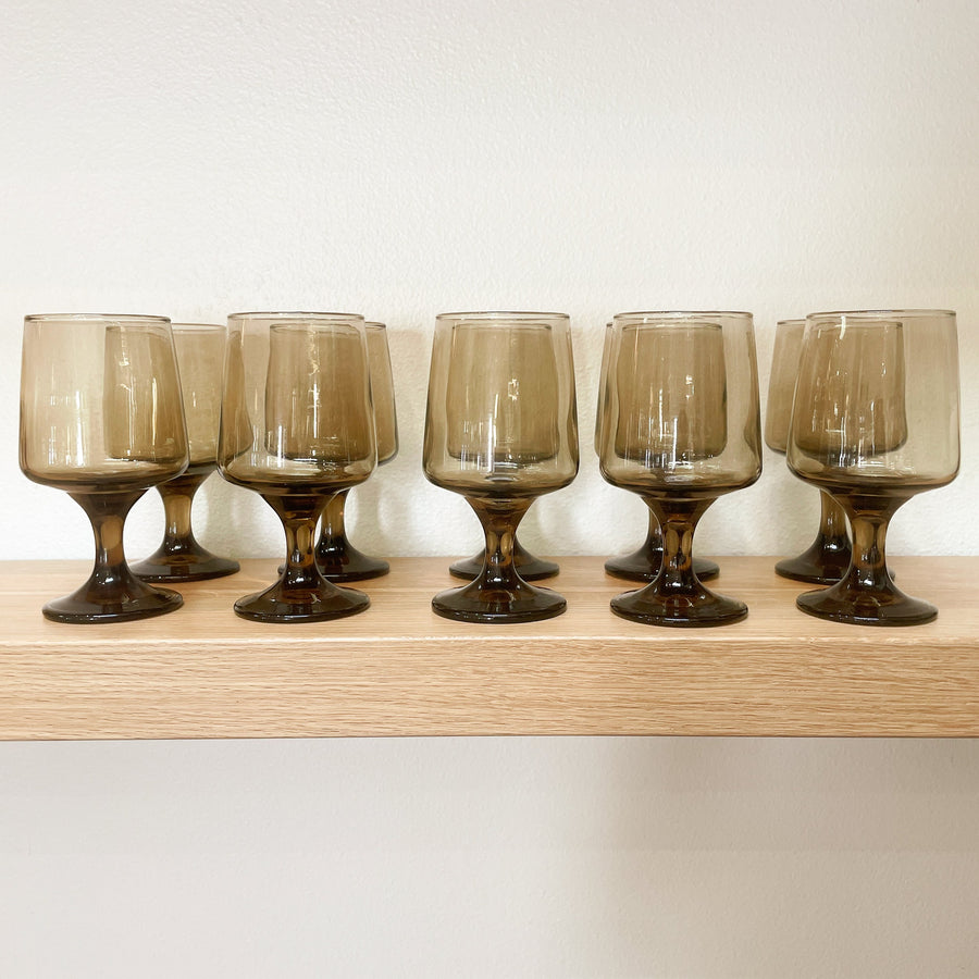 Vintage Brown Wine Glasses