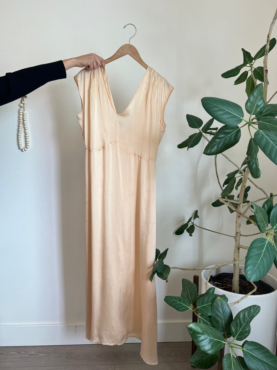 In The Den Vintage 1920's Blush Silk Nightgown/Dress