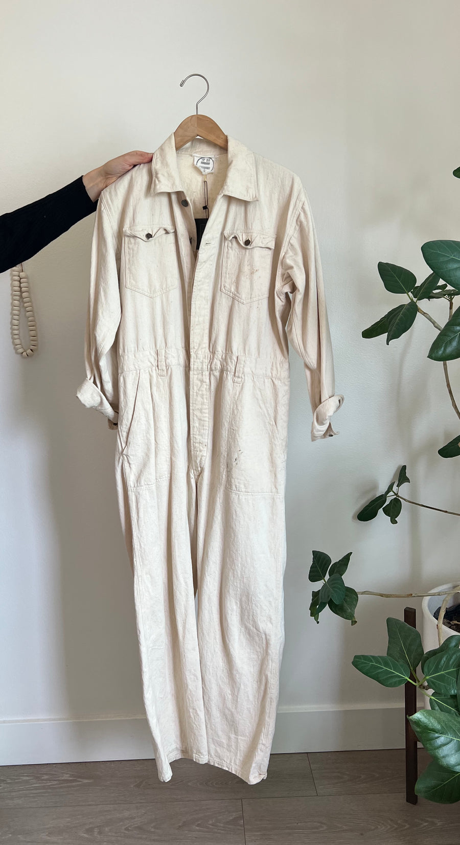 In The Den Vintage Japanese Coveralls with White Cat