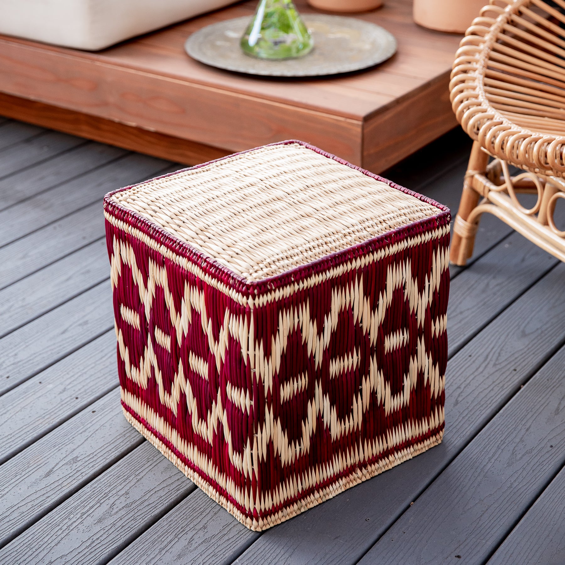 Highbrow Hippie Raffia Ottoman